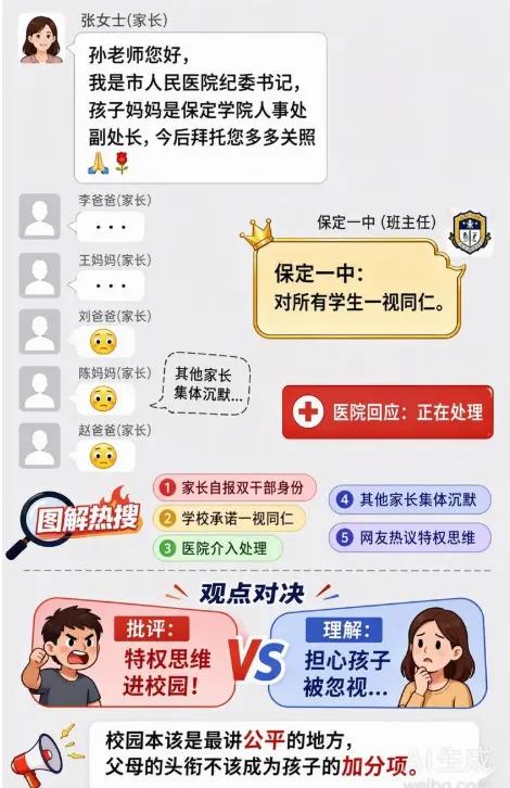家长群一句话，把自己送上了热搜第一，也把保定学院"送"出了圈。

保定一中高一新