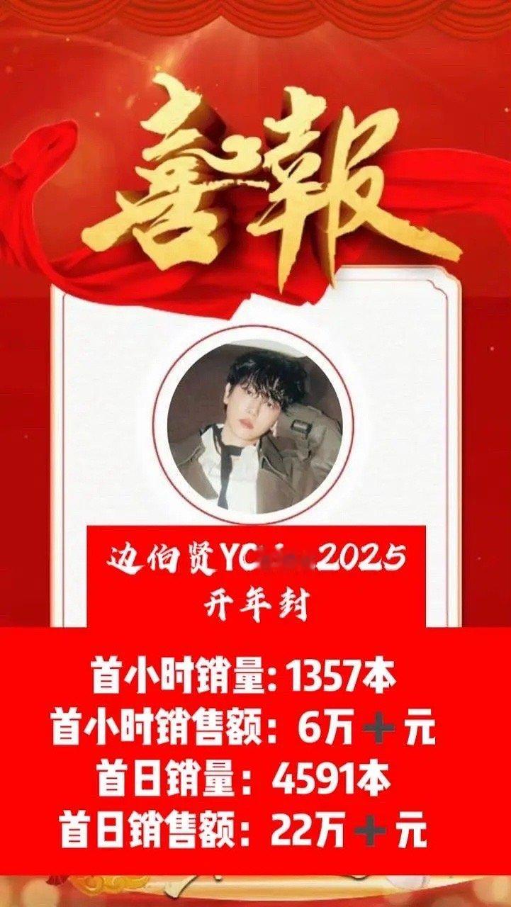 边伯贤t国内开年刊首日销量4500本属于什么水平 