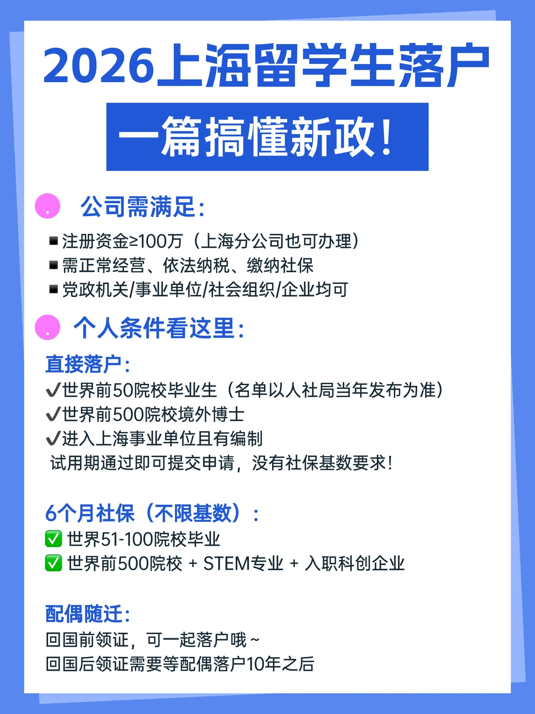 2026上海留学生落户,一篇搞懂新政！