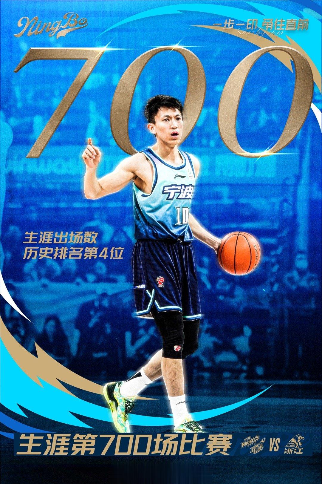 宁波官方：祝贺刘晓宇达成第700场里程碑，位列CBA历史第四