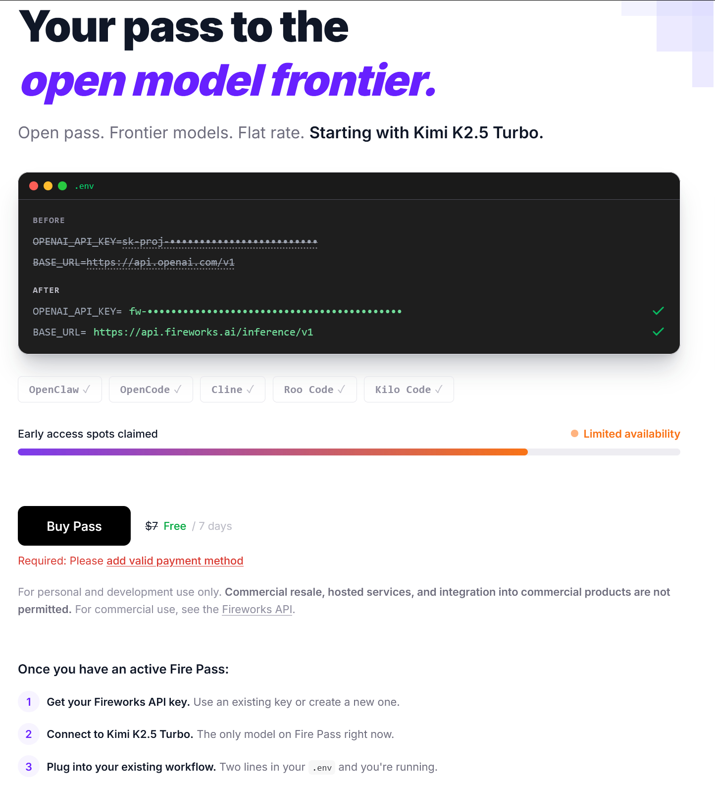 fireworks出了一个面向个人/小龙虾场景的套餐7天7美元，貌似是无限量供应