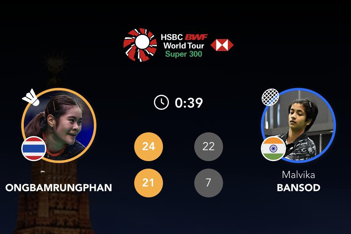 布桑兰🇹🇭 24-22、21-7 🇮🇳班索德下轮对手：因达农🇹🇭 v