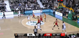 中国男篮vs韩国男篮又蹦出一个神射手李政铉……4中4了…… 