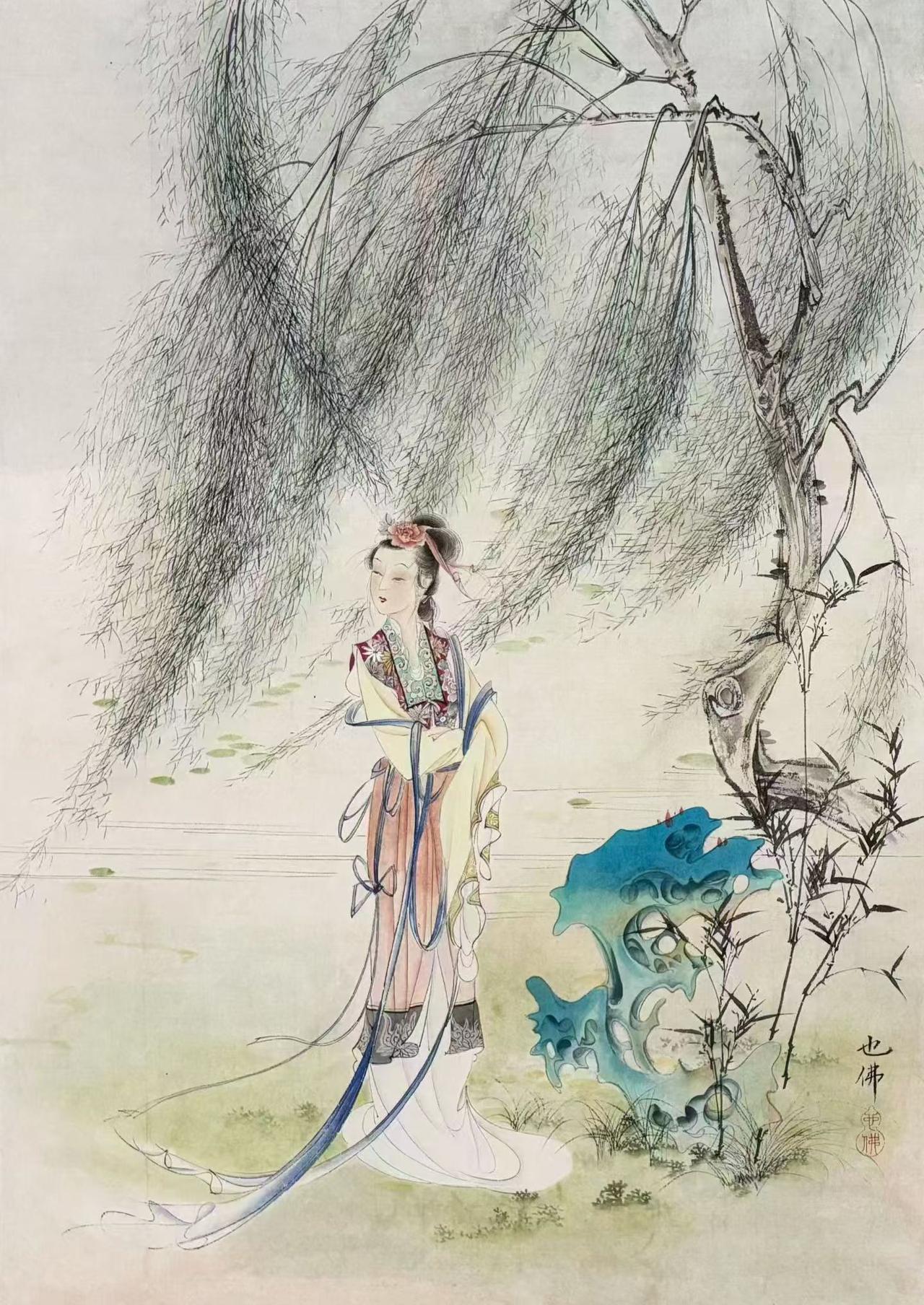 胡也佛49X35cm
两次出版展览作品