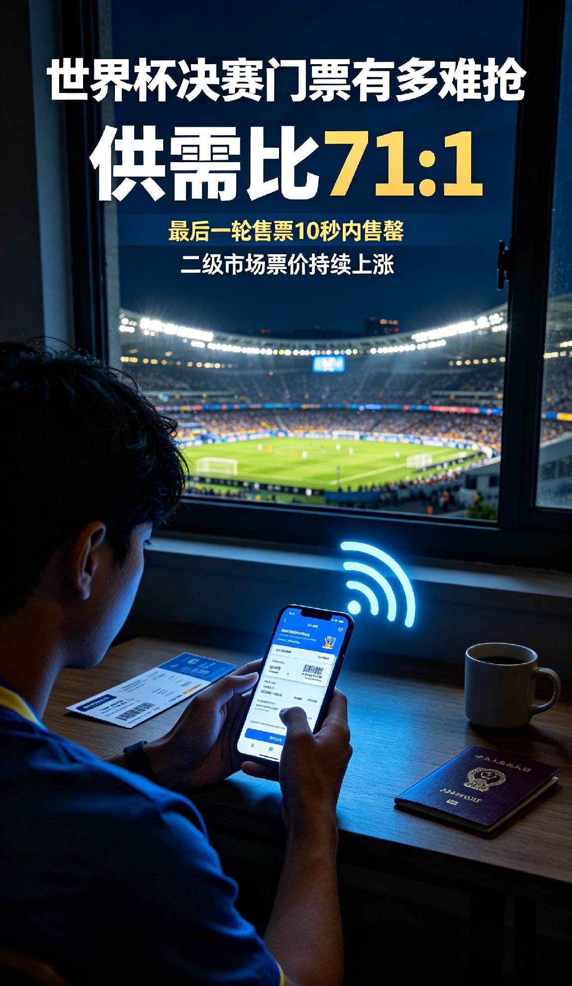 2026世界杯决赛门票有多难抢？全球超5亿份申请争抢700万张门票，供需比高达7