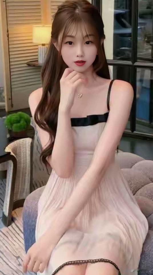 优雅气质，温柔可人，轻纱裙摆，自然妆容，静谧时光。