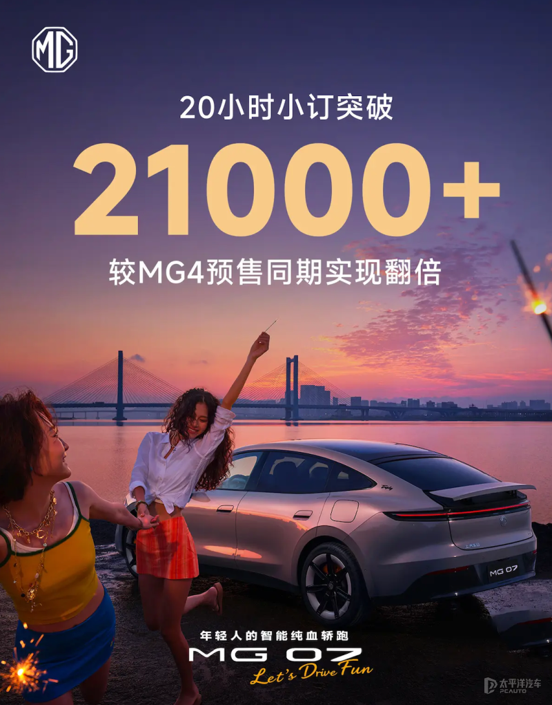 MG 07预售20小时小订突破2.1万台 预售价12.59万