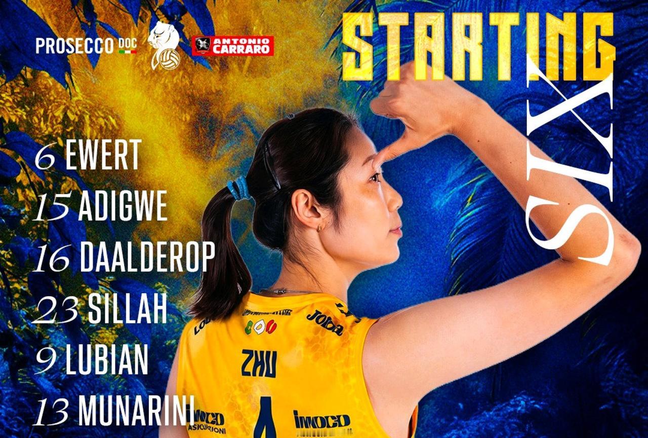 朱婷关键分女王，科内3:1力克佩鲁贾
北京时间2月16日凌晨，意甲女排第25轮，