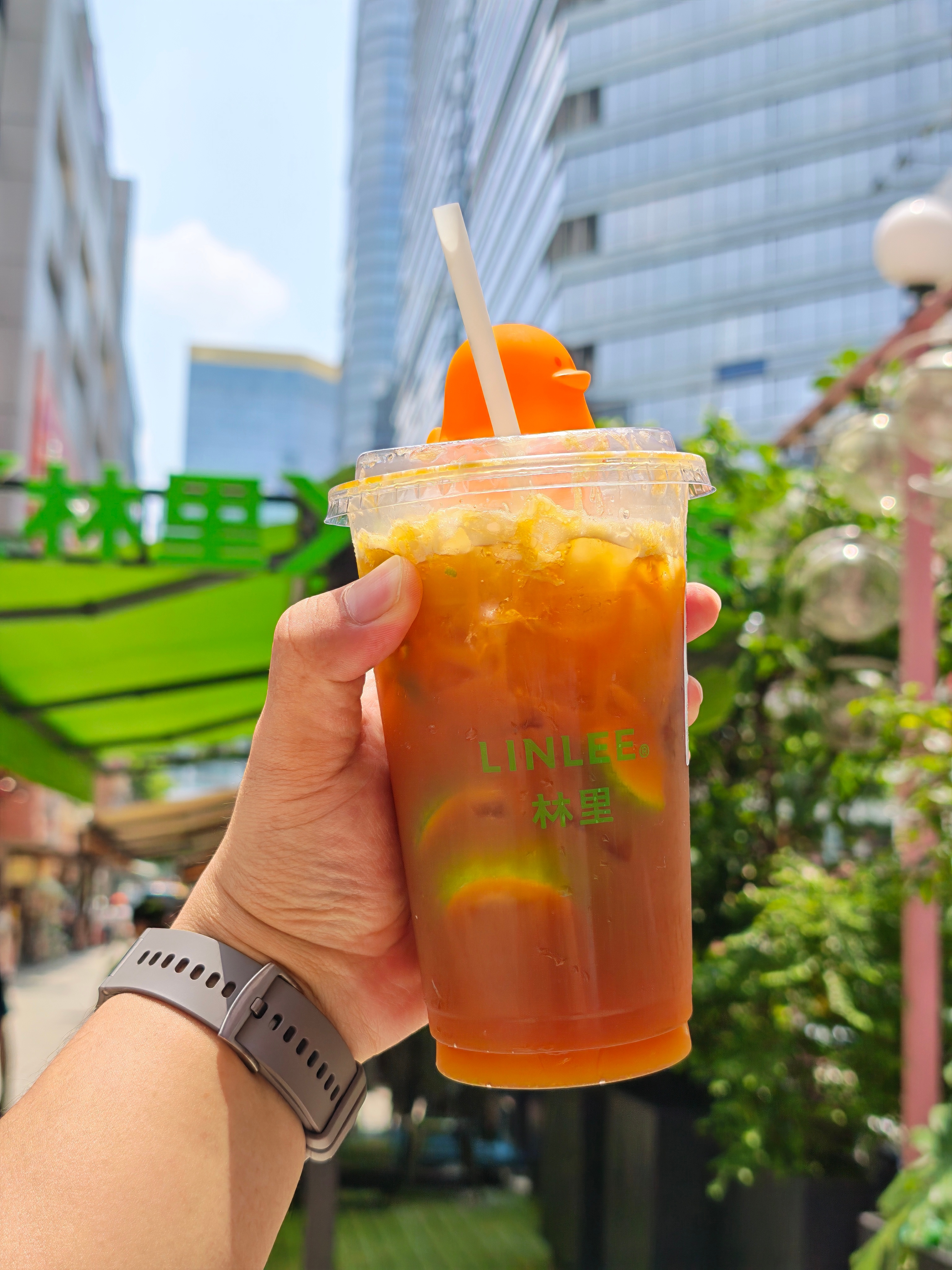 太晒了，太热了，今天喝了两杯冰摇手打柠檬茶。