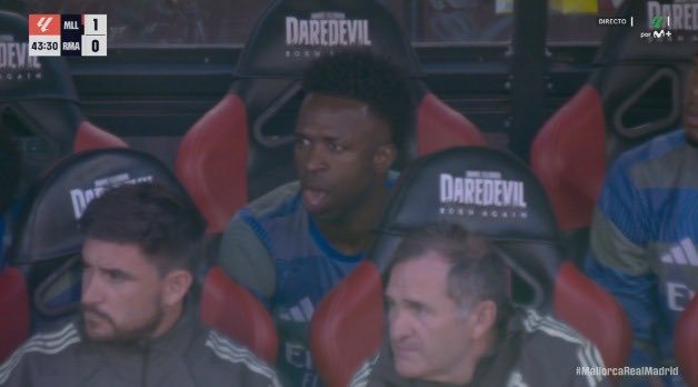 皇马丢球后，威尼修斯的表情。西甲联赛马略卡vs皇马