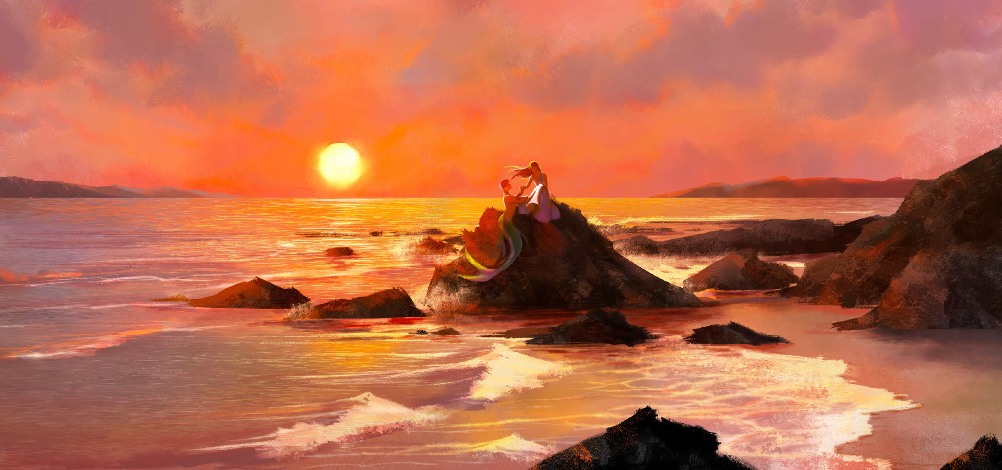 恋与深空[超话] 🐟 祁煜 磐石无转移 蛋老师又出神作了！夕阳下的小海神🥺特
