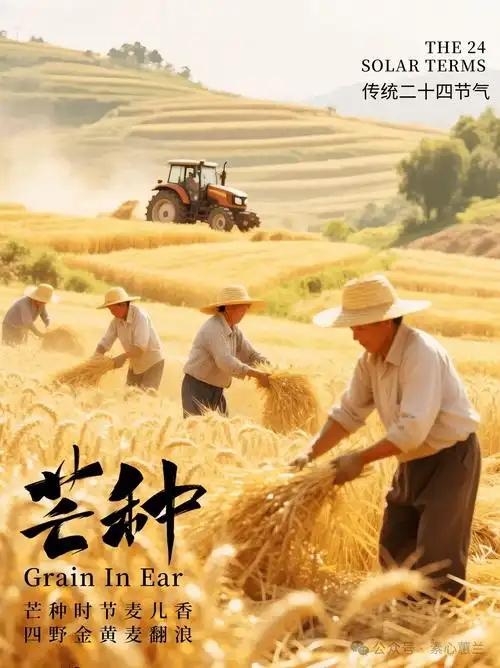 鹧鸪天 芒种
布谷声声麦穗黄，
铁牛烈烈抢收忙。
摘梅煮酒三分雨，
点豆栽秧五更