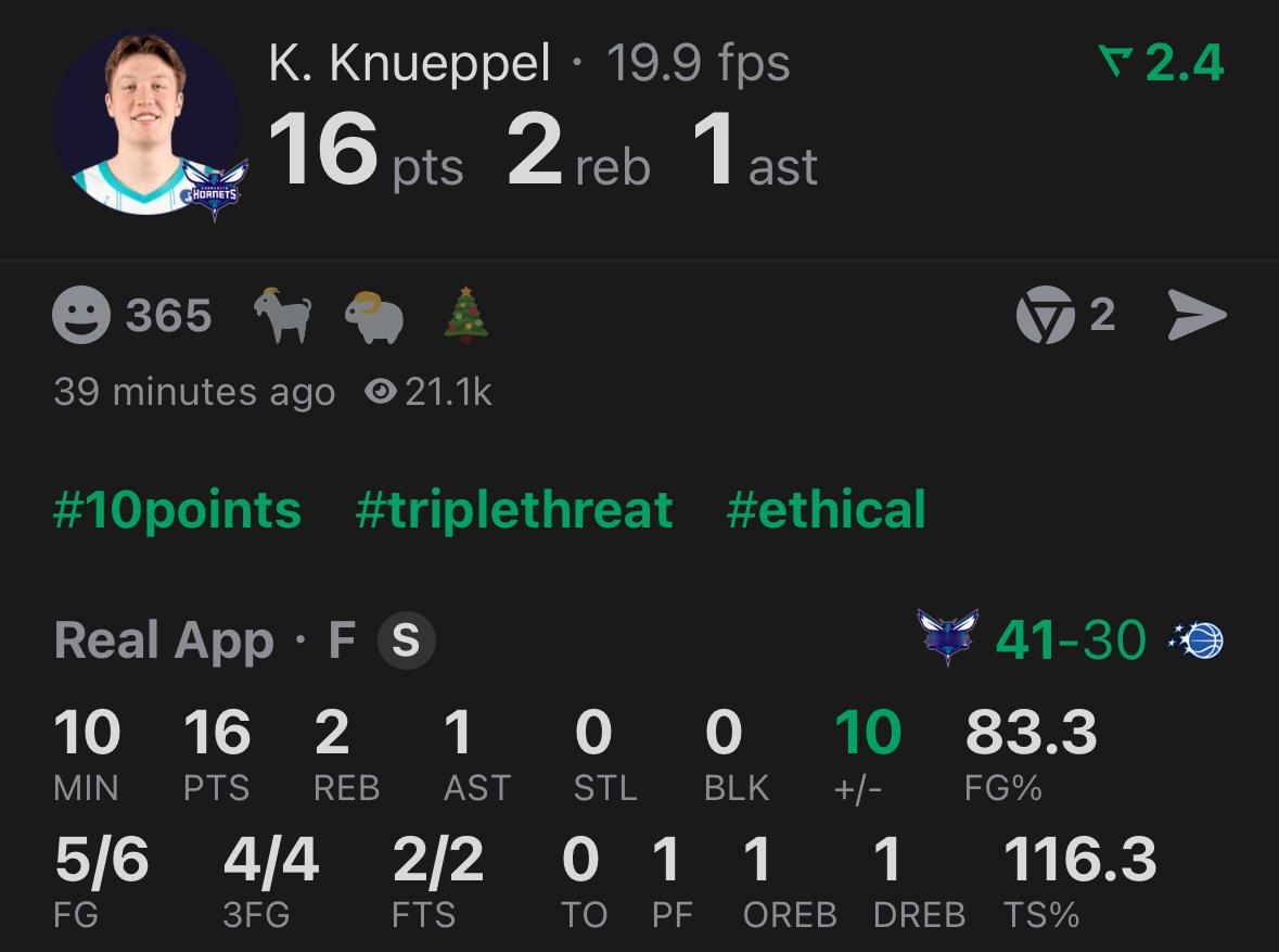 克尼普尔第一节三分4中4拿下16分黄蜂vs魔术NBA