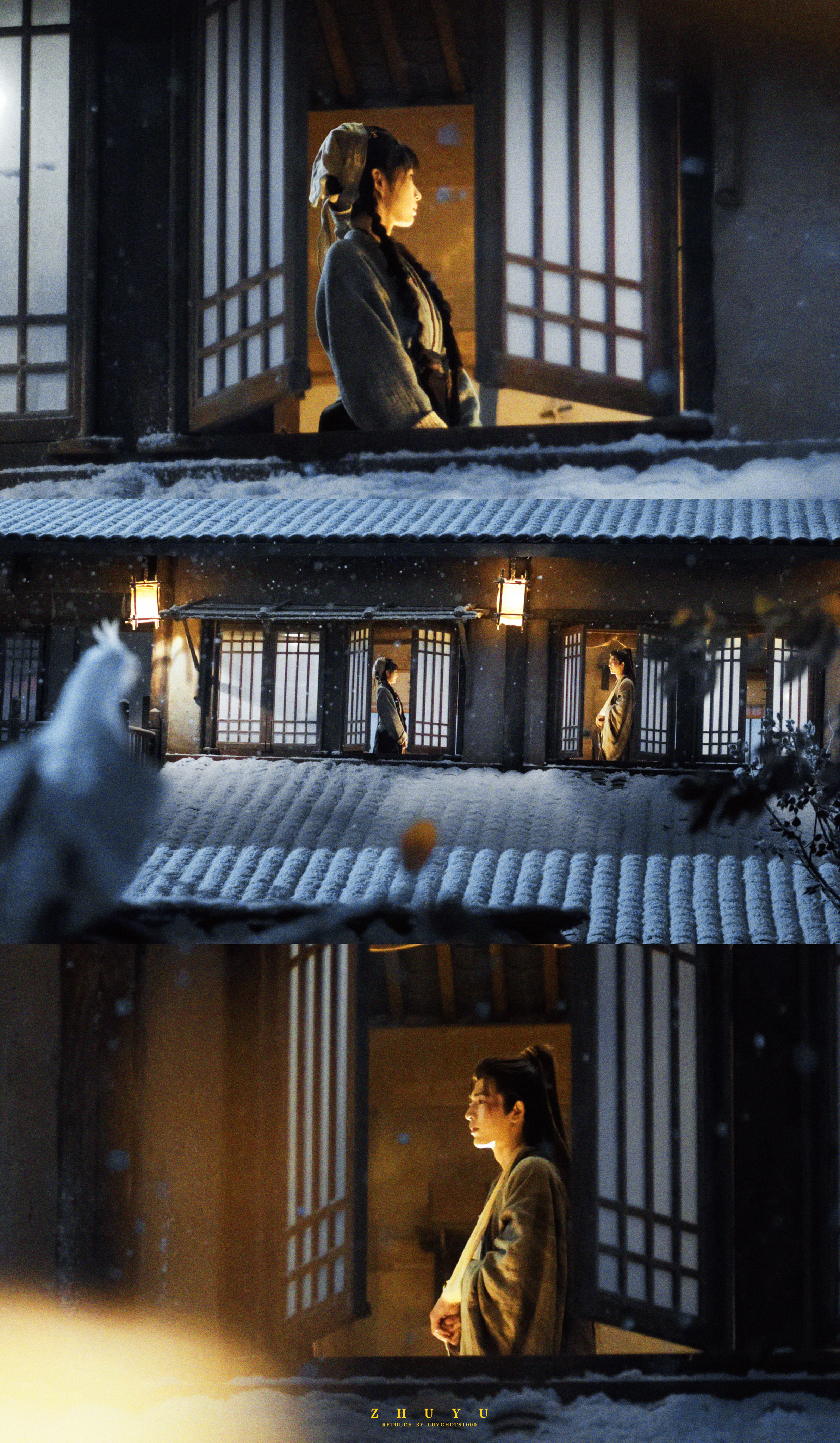 ⸝⸝               青瓦覆雪，暖灯映窗❄️🏮逐玉