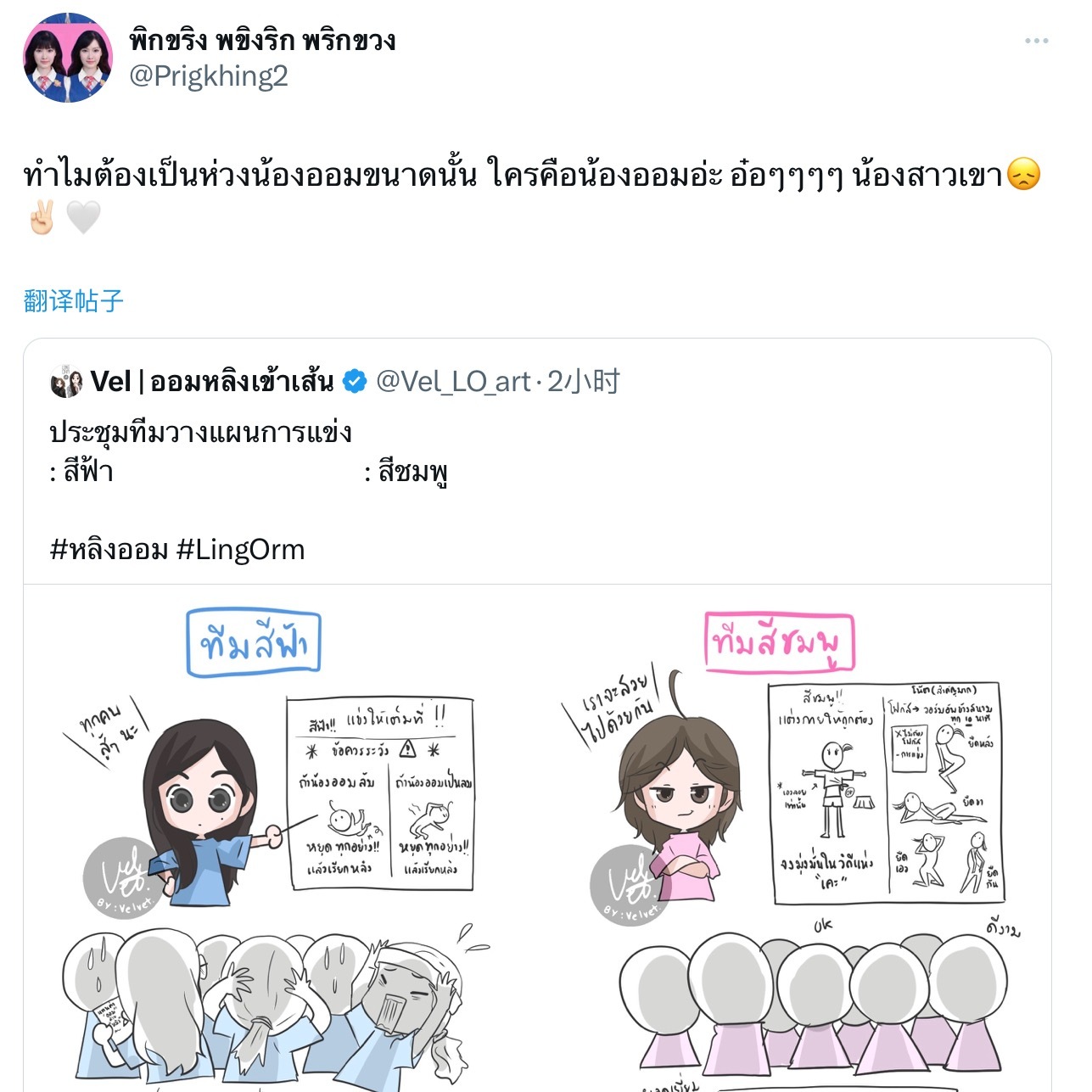 炸妹转推蛐蛐：为什么这么担心N'Orm啊？Orm是谁啊？哦哦哦是她妹妹啊😞✌?