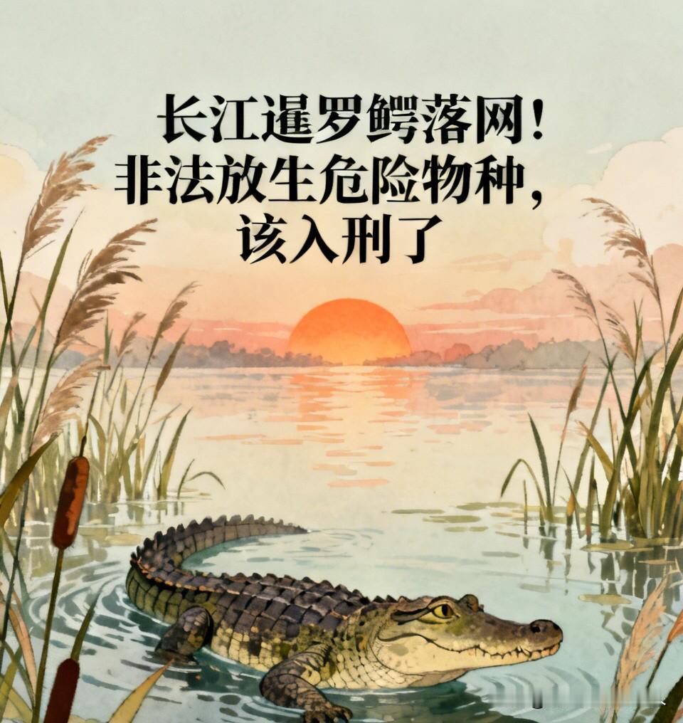 长江暹罗鳄落网！非法放生危险物种，该入刑了

6月9日晚，长江边惊现鳄鱼；6月1