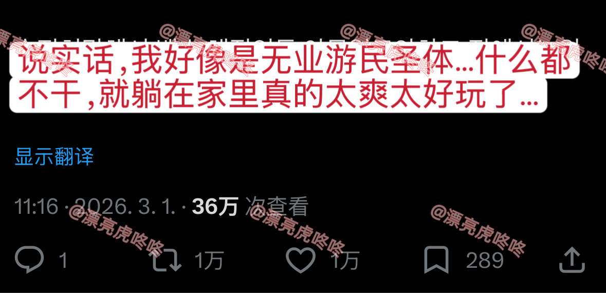 【twi】“说实话，我好像是无业游民圣体…什么都不干，就躺在家里真的太爽太好玩了