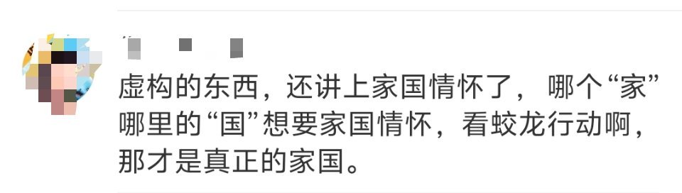 这位网友说的没错。真正能谈得上家国情怀的是《蛟龙行动》，蛟龙出海，扬我国威，人民