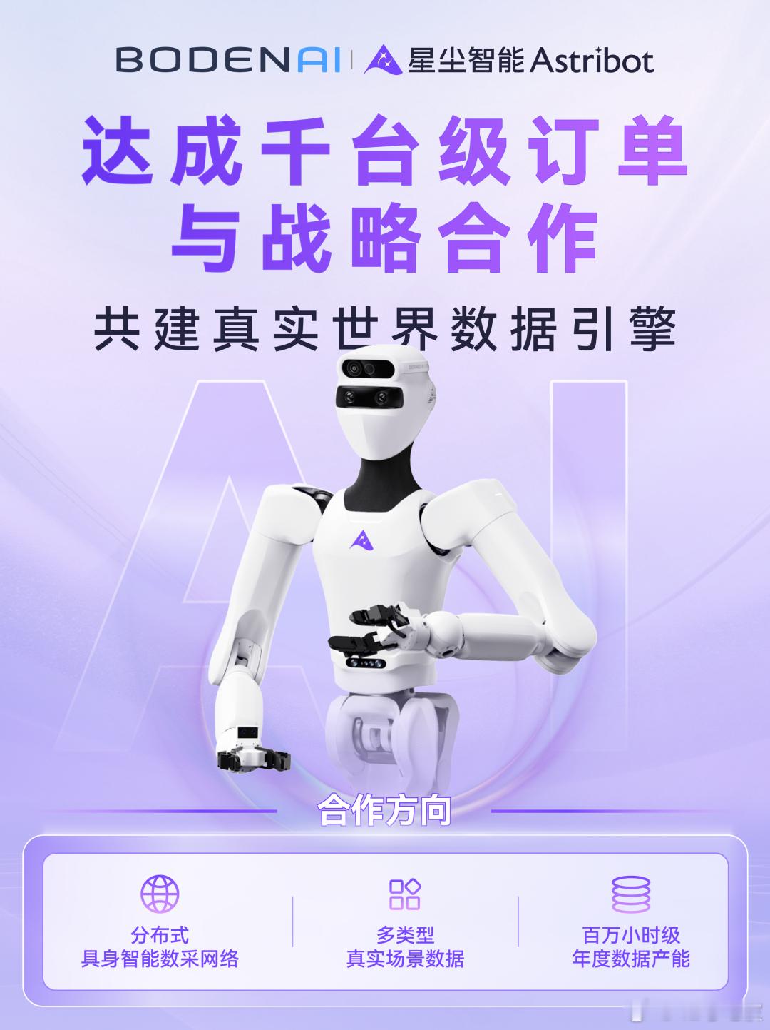 6 月 10 日，绳驱 AI 机器人公司星尘智能与博登智能达成千台级订单与战略合