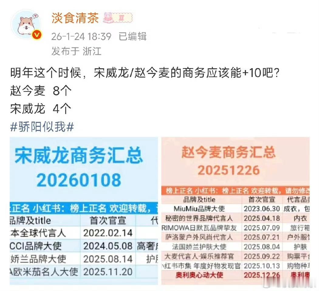 宋威龙6个月不到，商务+7赵今麦？ 