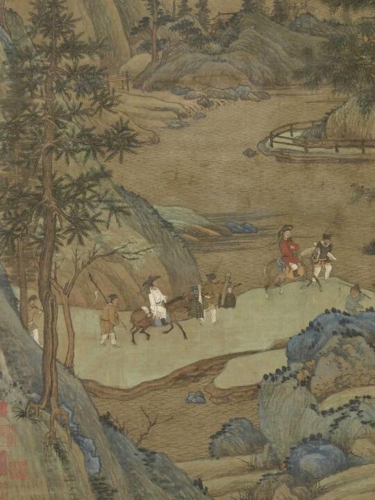 400幅传世名画董源《江堤晚景图》