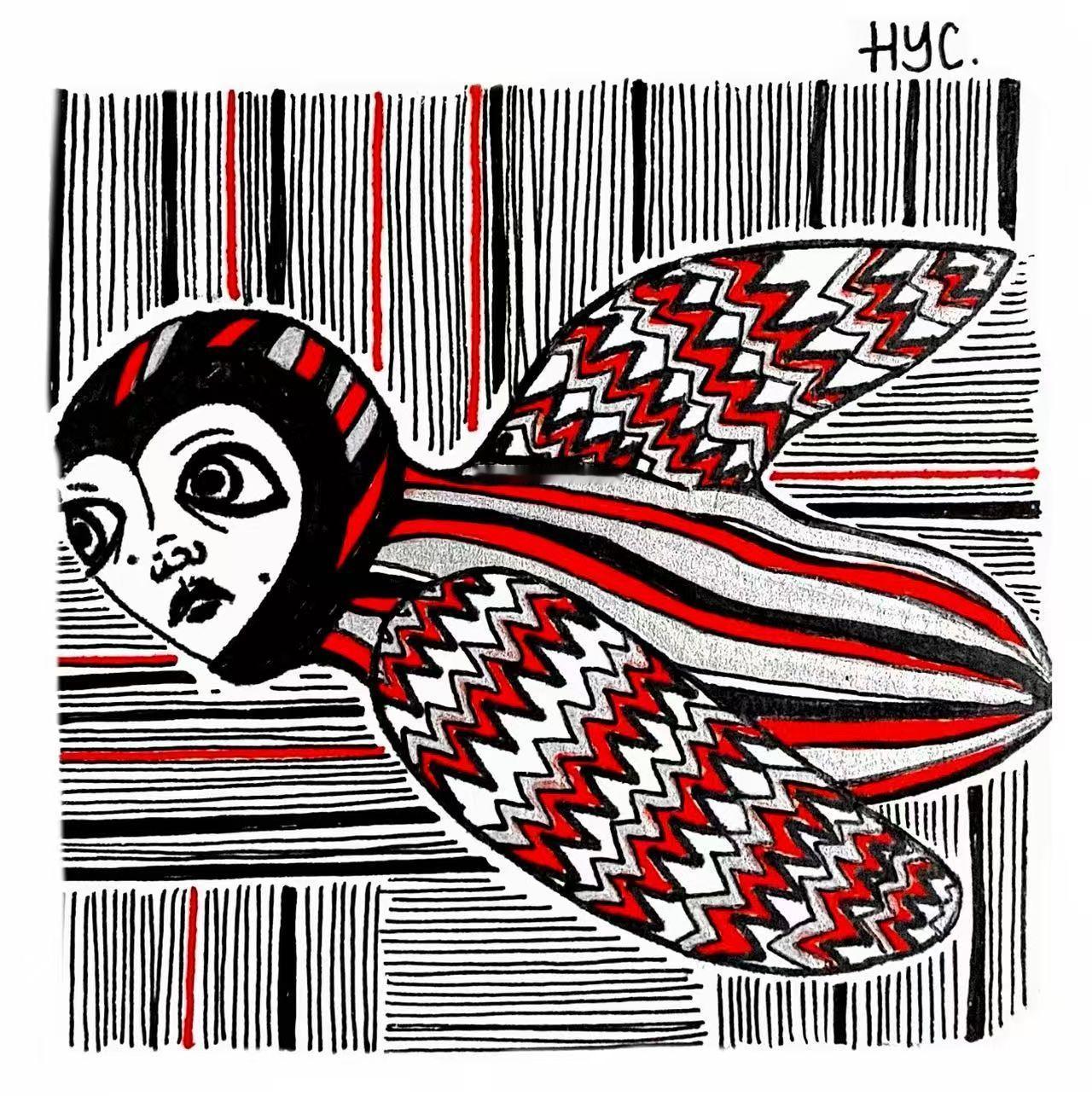 黄多多卷发红裙 黄多多为了今天的vogue活动还设计了插画诶，她的画确实挺有辨识