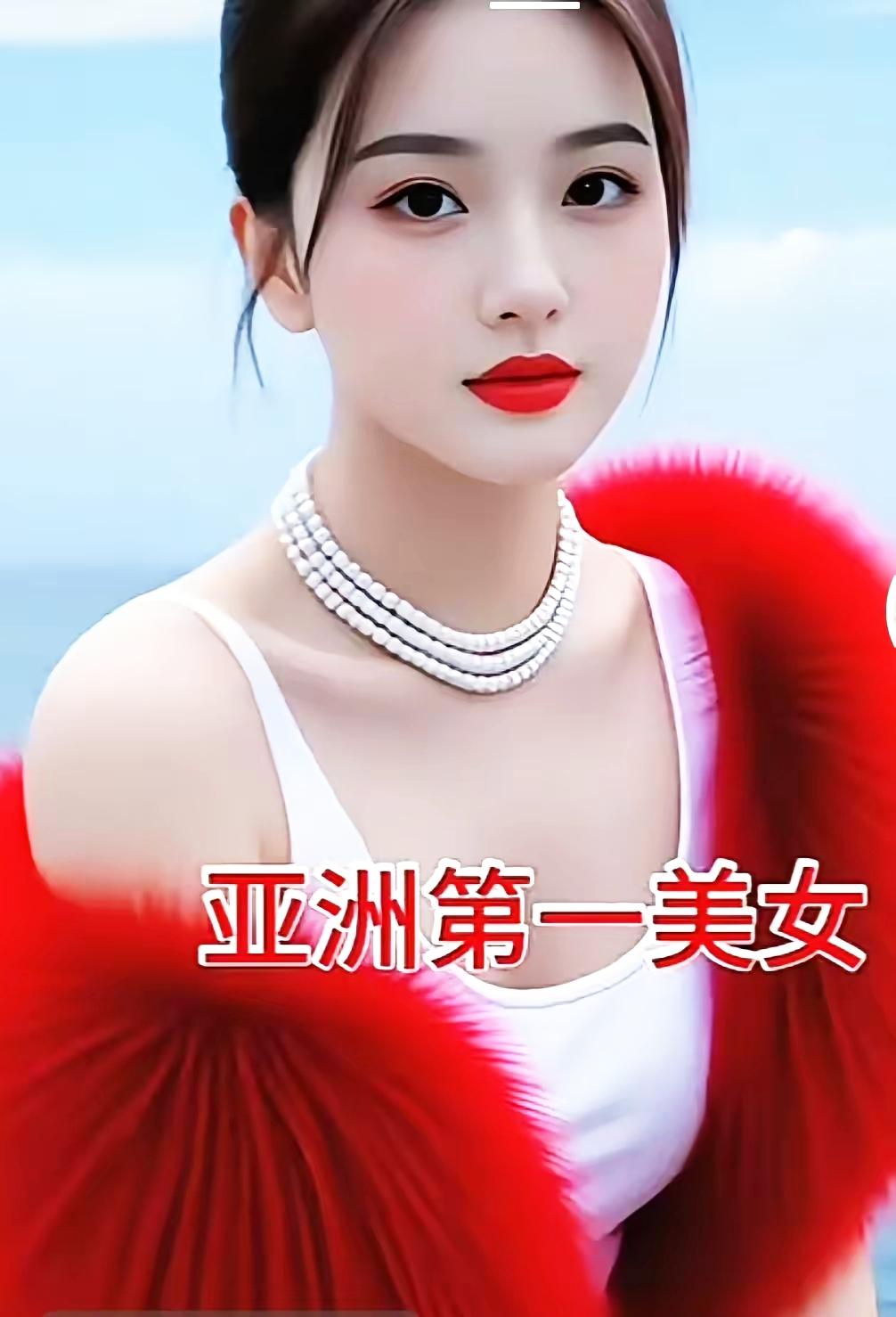 亚洲第一美女，惊艳的红色羽毛外套，时尚与优雅的完美结合！