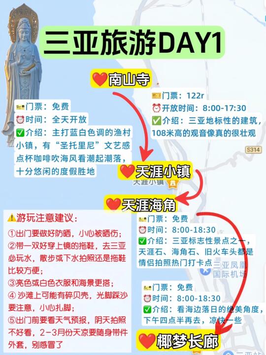 终于把三亚路线弄清楚了！！超详细保姆级攻