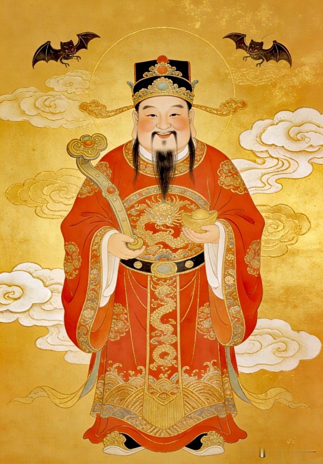 文财神到，富贵盈门。