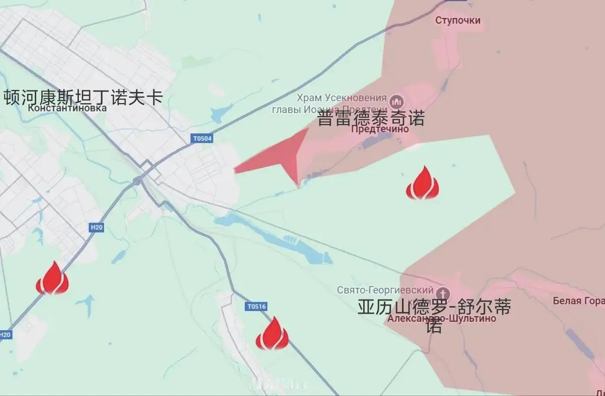 俄军在顿河康斯坦丁诺夫卡取得新进展，就是俄军南部集群突击队从东面的普列德特奇诺攻