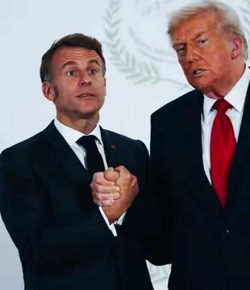 特朗普和马克龙握手时，用了多大的力气呢？
特朗普的手部皮肤颜色就说明了一切，用劲