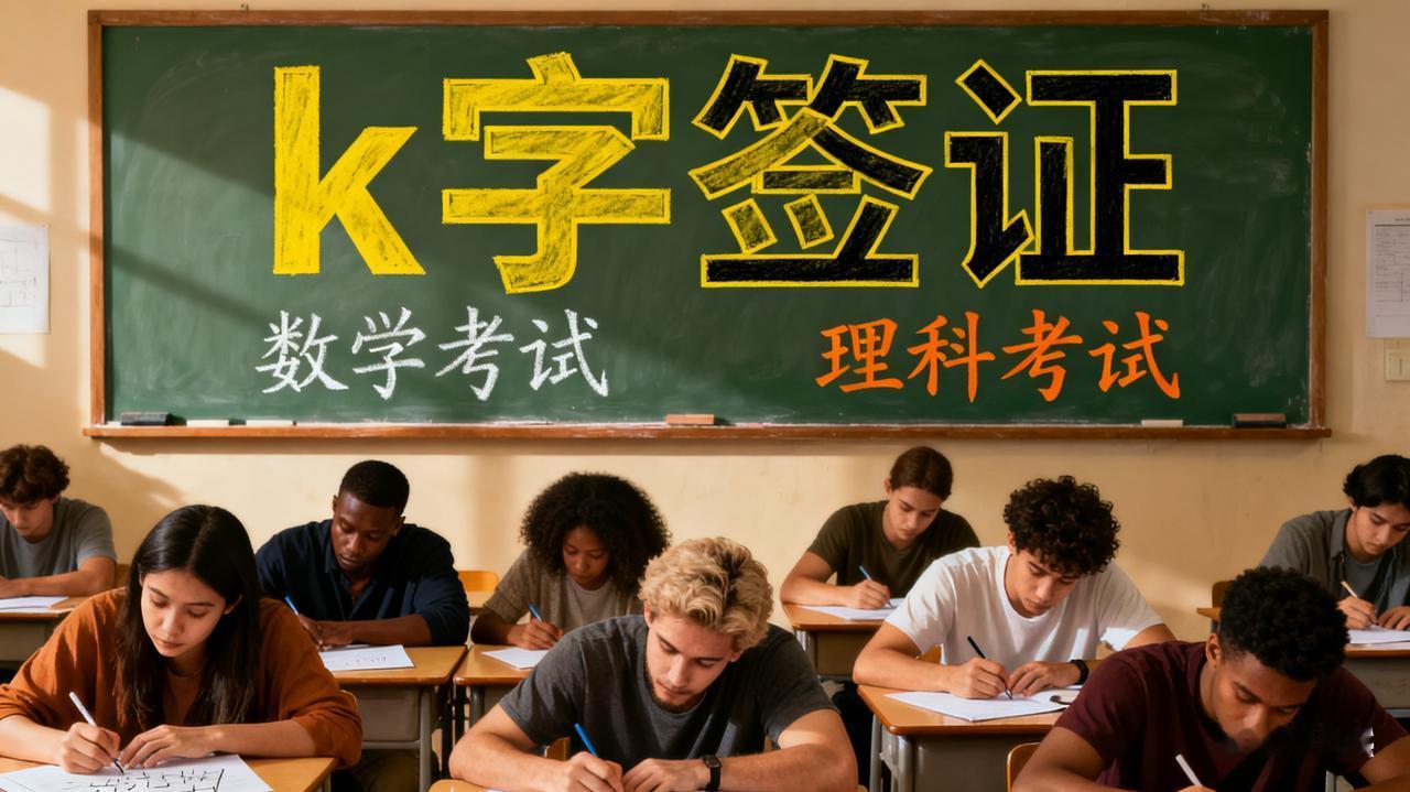 申请k字签证，
先考数学与理科。
数学、理科，全世界都通用，
不会涉及到文化区别