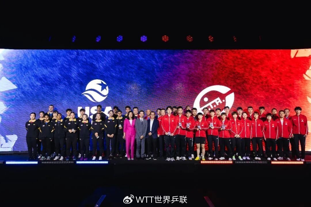 王楚钦孙颖莎笑意溢出屏幕参加中美乒乓交流活动的王楚钦好开心啊！明天上午9：35就