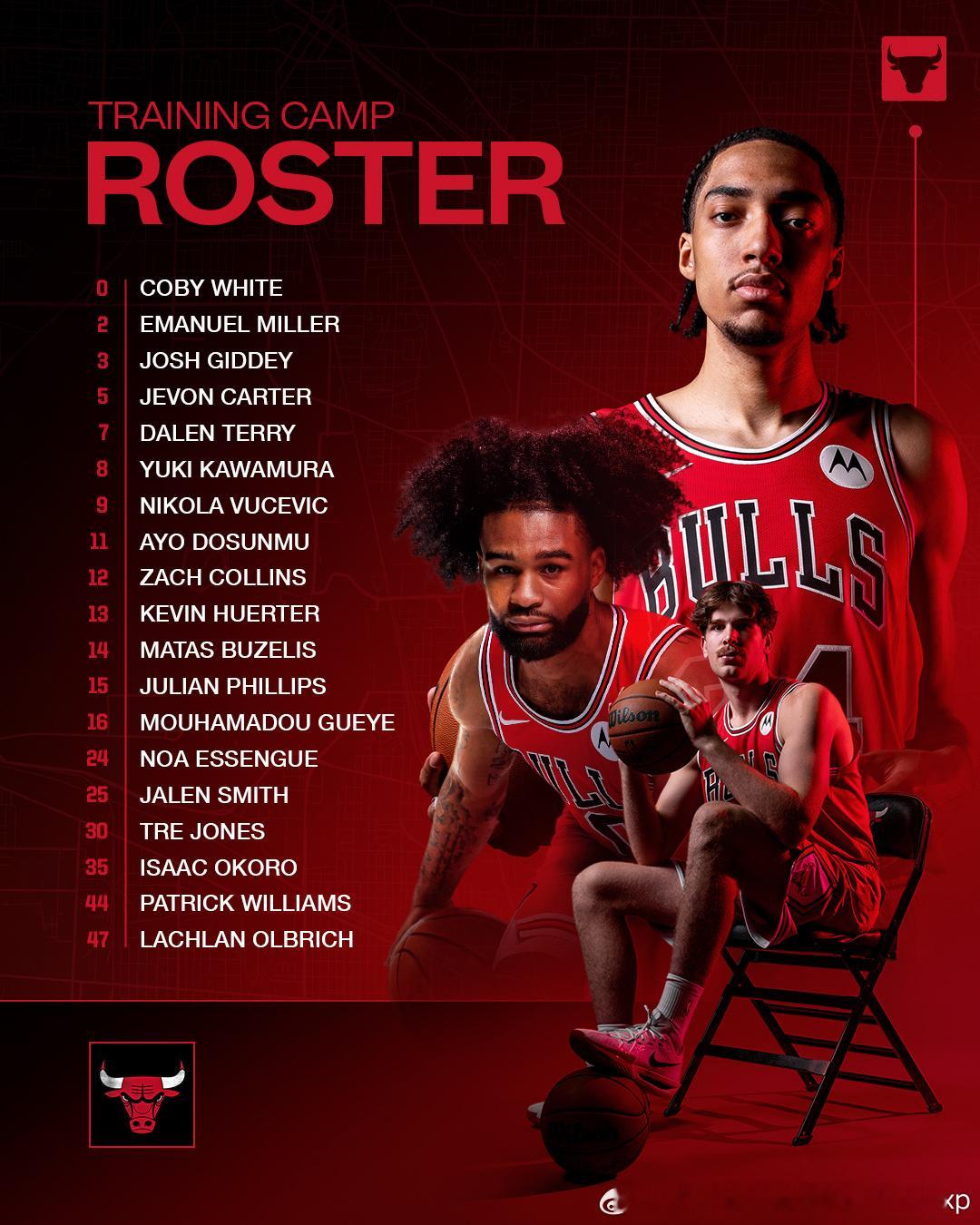 公牛季前训练营名单河村勇辉NBA[超话]亚洲篮球 ​​​