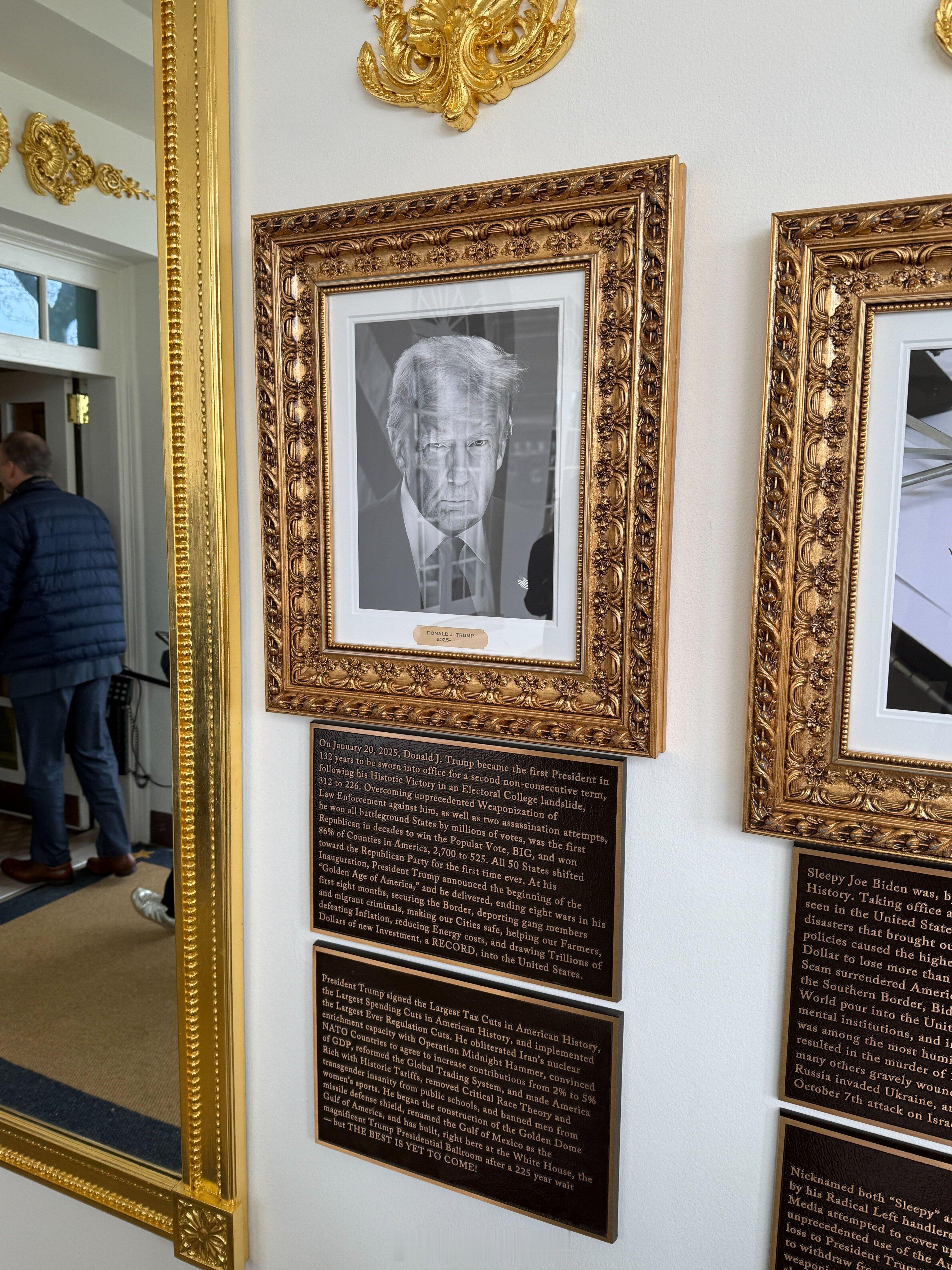 白宫总统星光大道铭文添加特朗普第二任期铭文：2025 年1月20日，唐纳德·J·