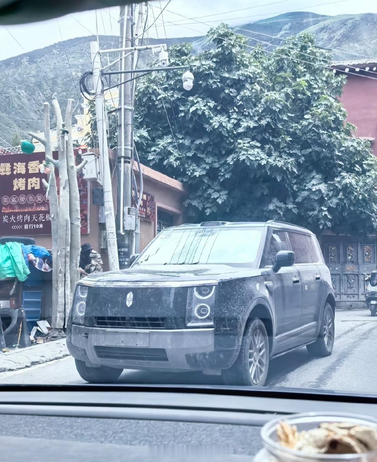 看来小红书有朋友就遇到了我前天在雅江看到的那台享界G9，当时正被拖运到理塘方向，