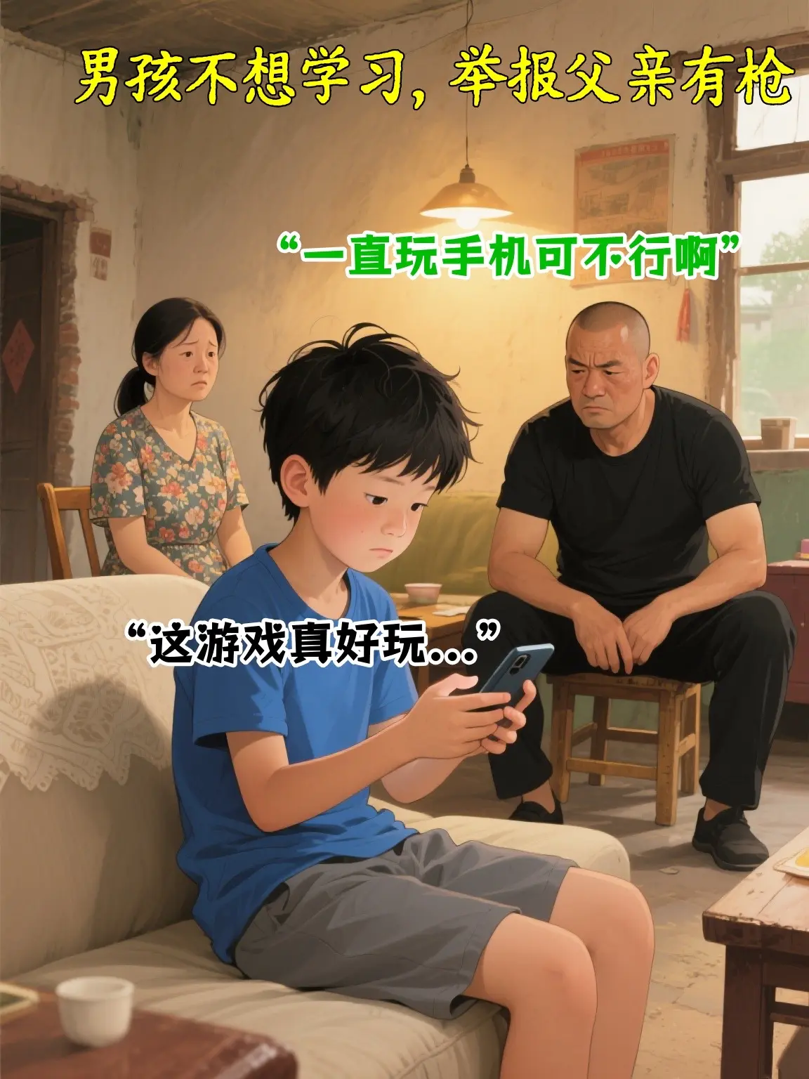 熊孩子不想学习举报父亲有枪，谁知真有。