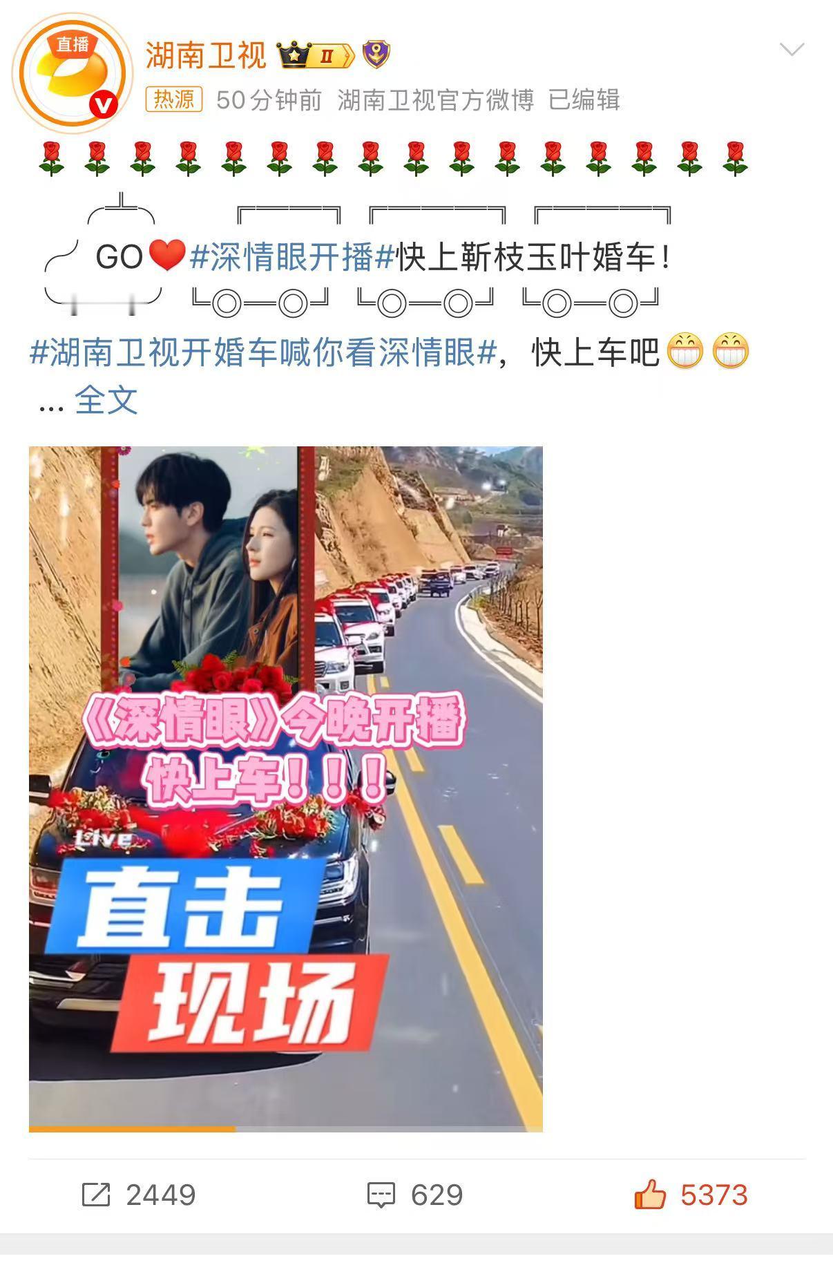 被湖南卫视开婚车喊你看深情眼 吸引，点进去发现是电视剧深情眼 。年上姐姐和年下弟