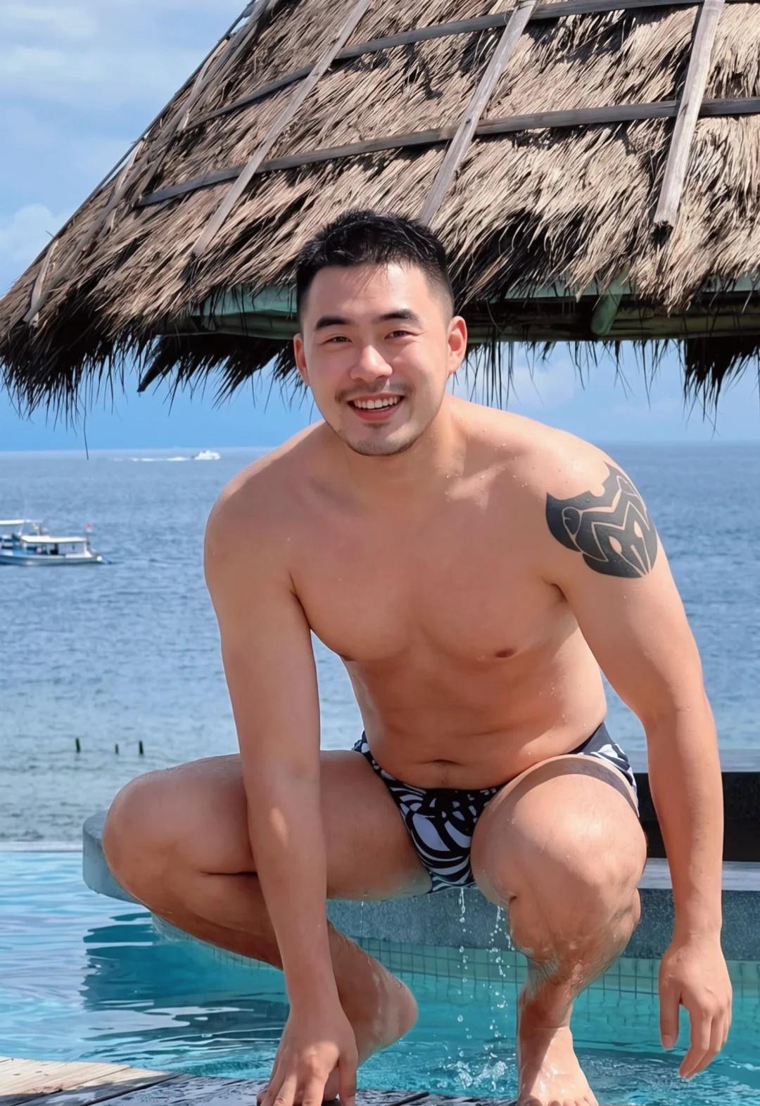 来，跳水！
日常玩水，日常脂包肌
介绍一个小哥哥 脂包肌 一起来玩水吧
泡在水里