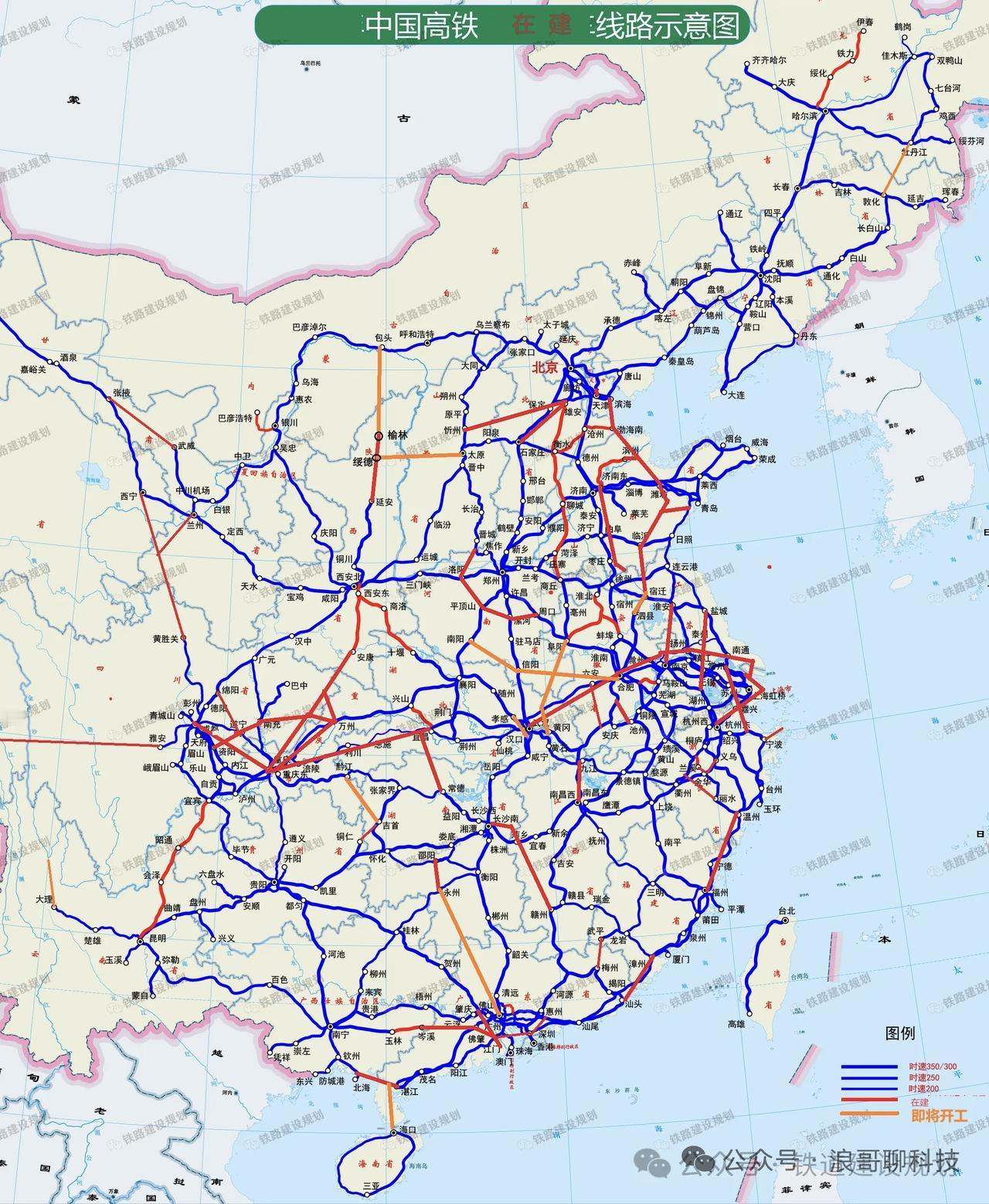 这么看还是有很多地方需要高铁通道，虽然东部地区的高铁路网很密集，但西部地区明显稀