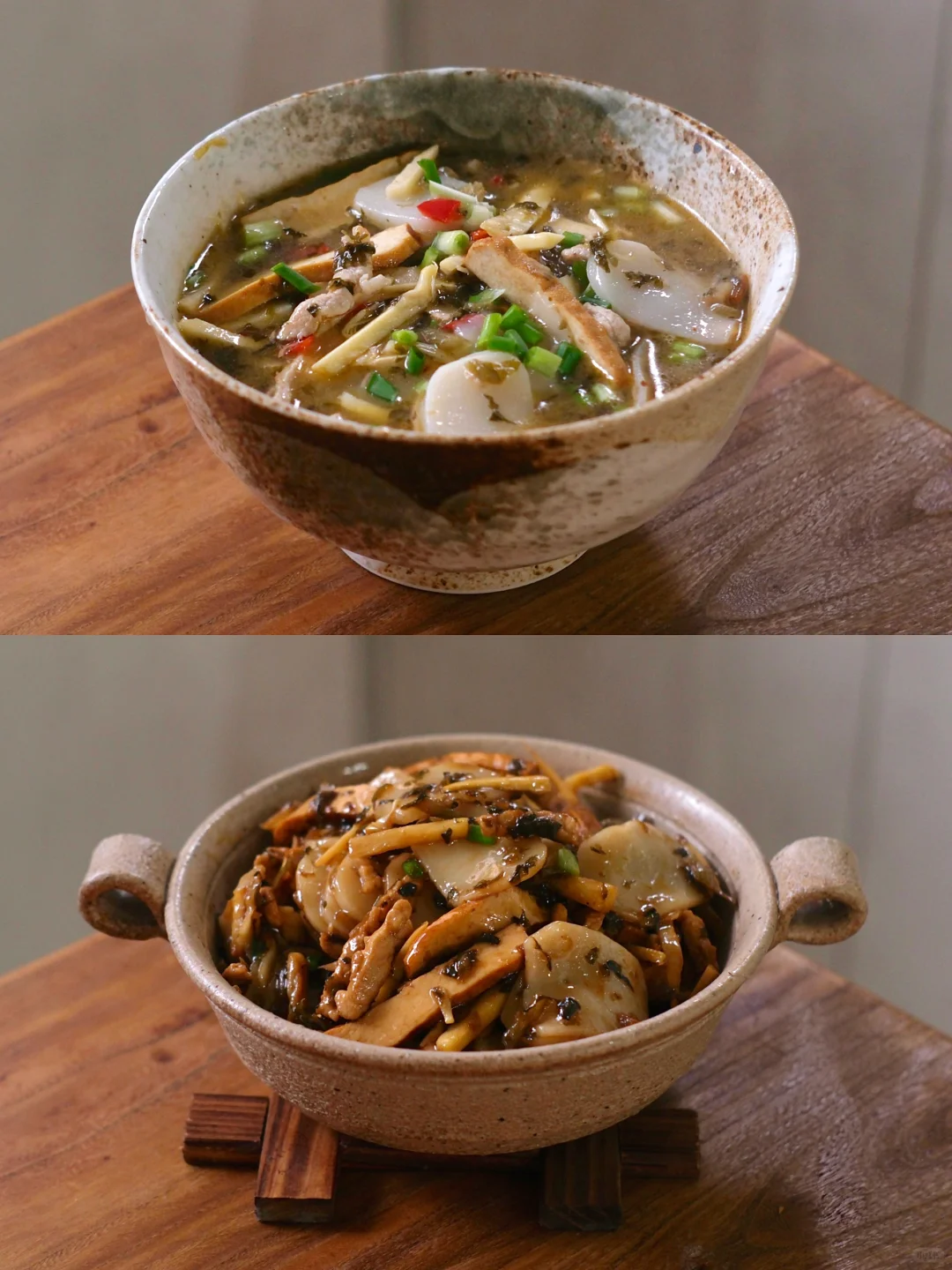 298天｜年糕爱好者的雪菜笋丝汤年糕和炒年糕