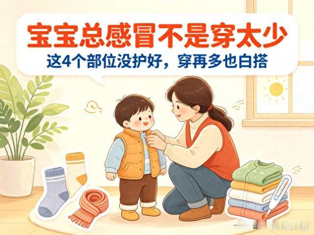 宝宝总感冒不是穿太少！这4个部位没护好，穿再多也白搭