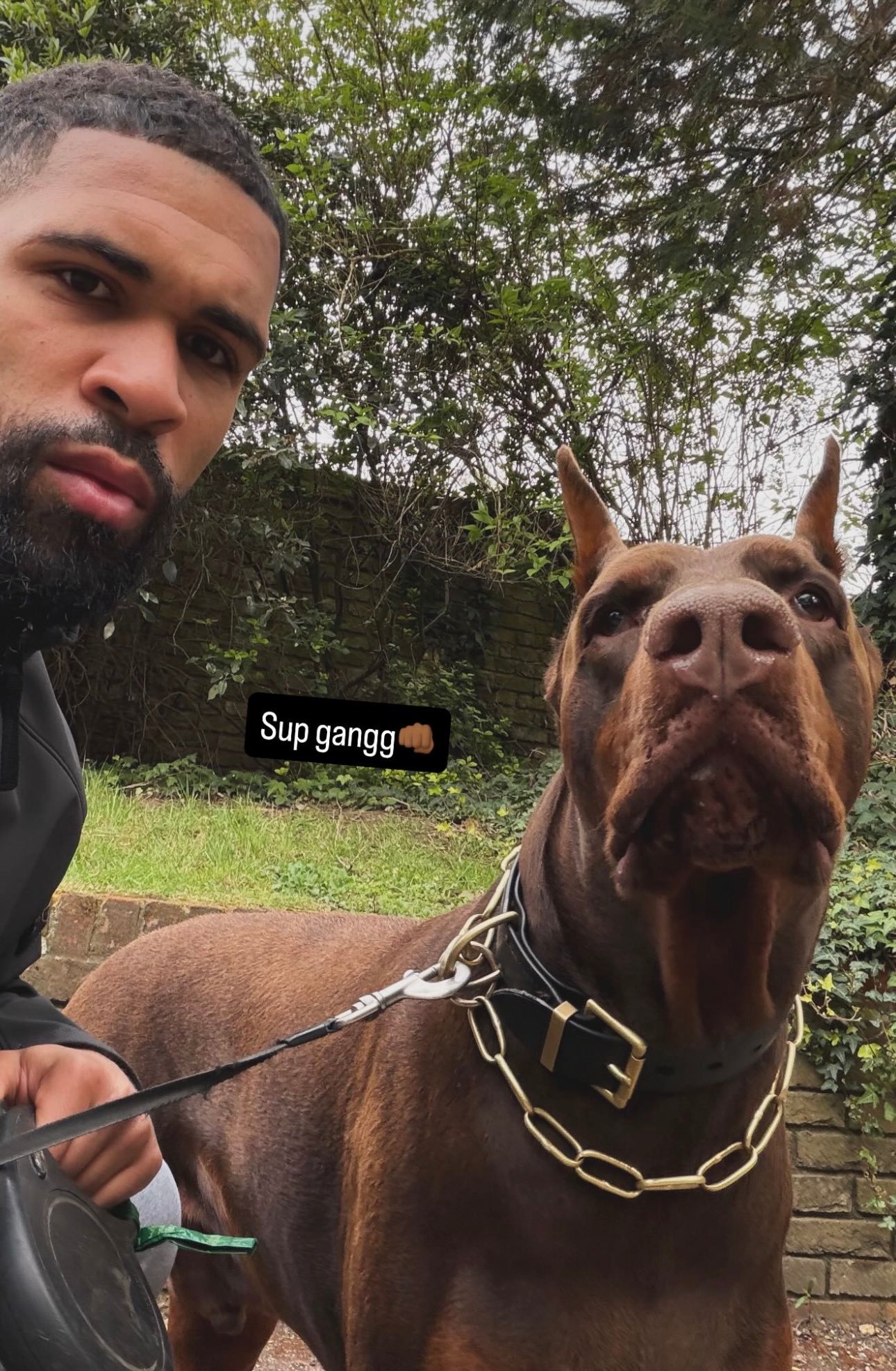 【👊🏽】 🔴⚫️ 奇克🏴󠁧󠁢󠁥󠁮󠁧󠁿与爱犬。🐕sempre