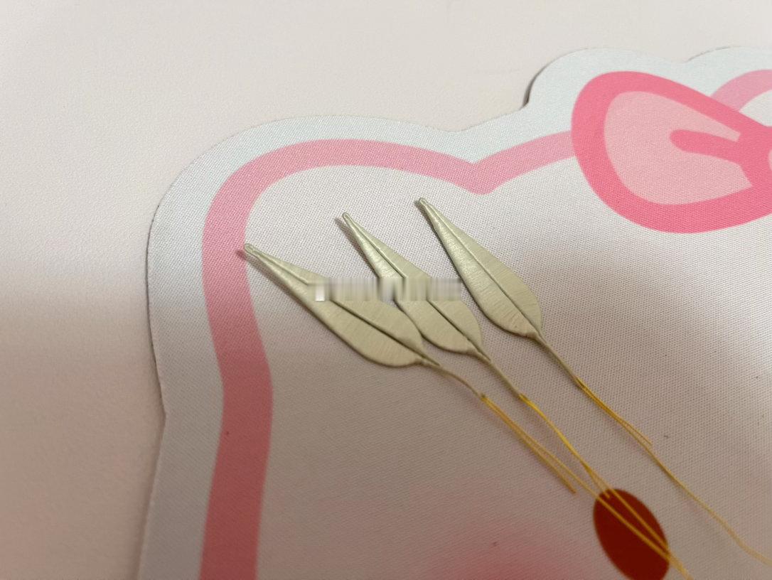 我！缠花还是有一点点天赋的嘛～虽然线痕还是有点严重，🐺还边上班边打视频夸夸我，