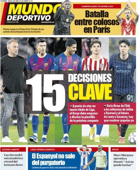 世体： 15 个关键决定等待巴塞罗那 1️⃣ 续约弗利克 2️⃣ 继续留用特尔施