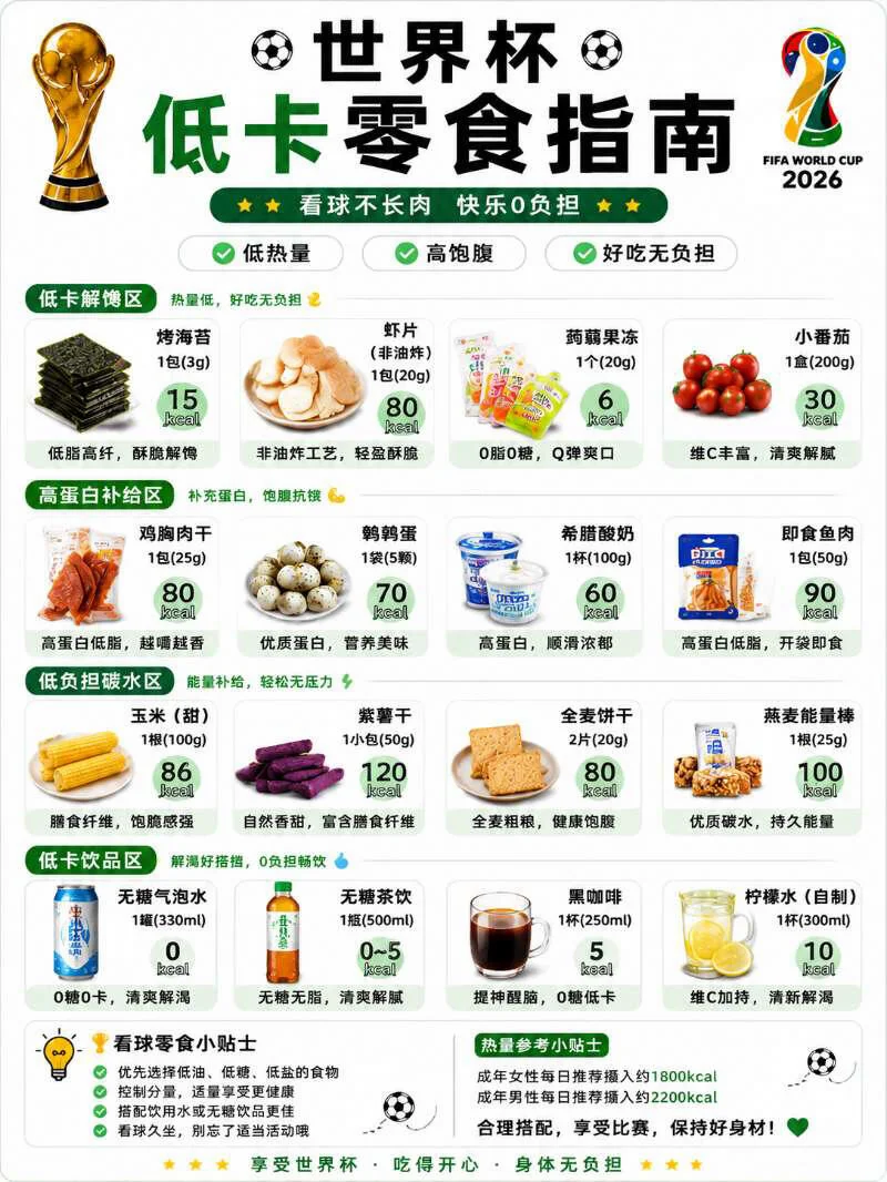 看世界杯必备低卡零食