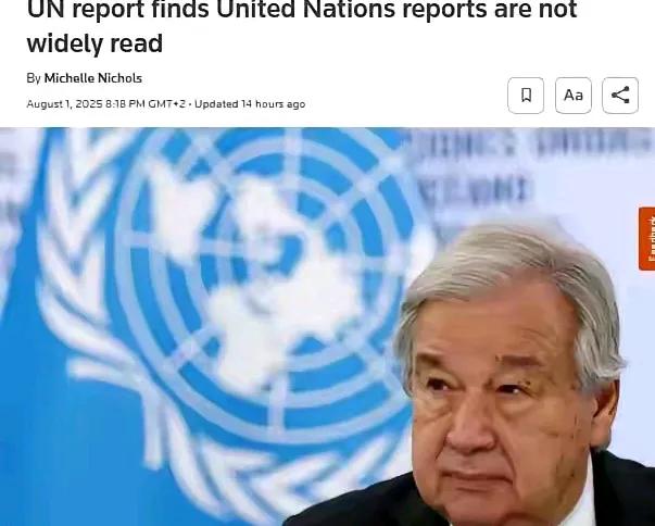 联合国也要反形式主义了。联合国每年的重要会议都会出具报告，并且进行量化展示，然而