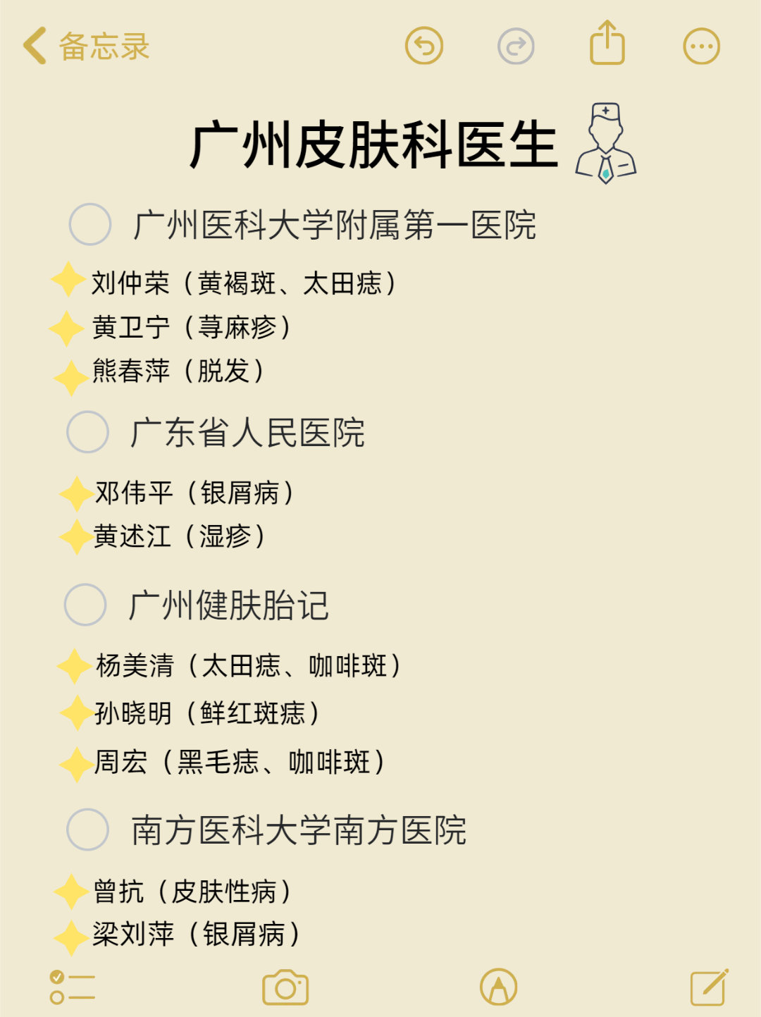 广州皮肤科医生，收藏一次就够了整理了一些广州有名的皮肤科大夫，这次收集的比较齐全