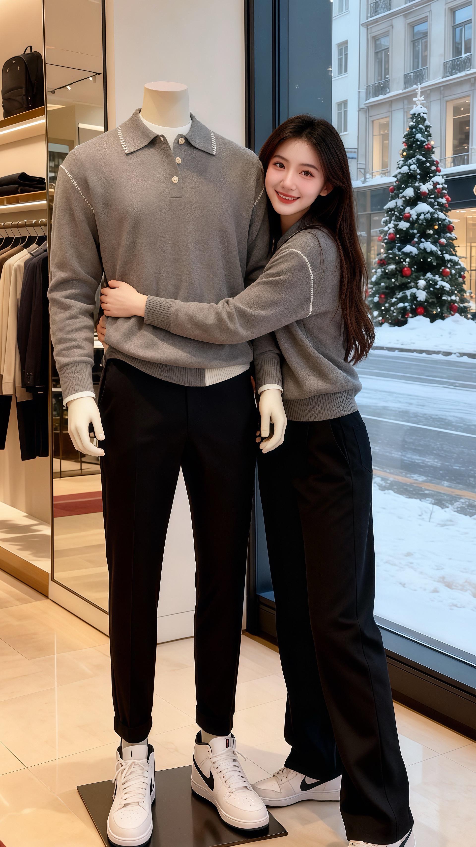 雪粒子敲在咖啡馆玻璃上时，苏也正抬着杯热拿铁看窗外的圣诞树。她穿的灰调...