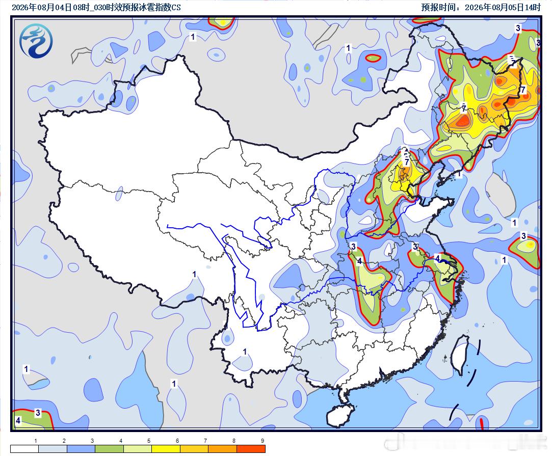 【强对流】今天下午，从海南到黑龙江等地，出现了南北走向的对流带，多地出现单小时2
